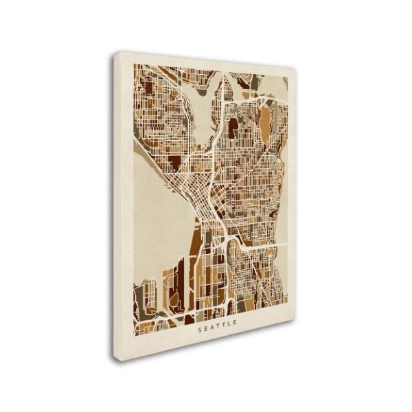 Michael Tompsett 'Seattle Washington Street Map II' Canvas Art,18x24